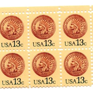 Scott #1734 Indian Head Penny Block of 6 Stamps - MNH