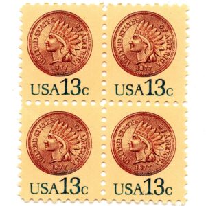 Scott #1734 Indian Head Penny Block of 4 Stamps - MNH