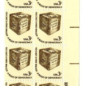 Scott #1584 3¢ Ballot Box Plate Block of 20 Stamps - MNH P#38277 LR