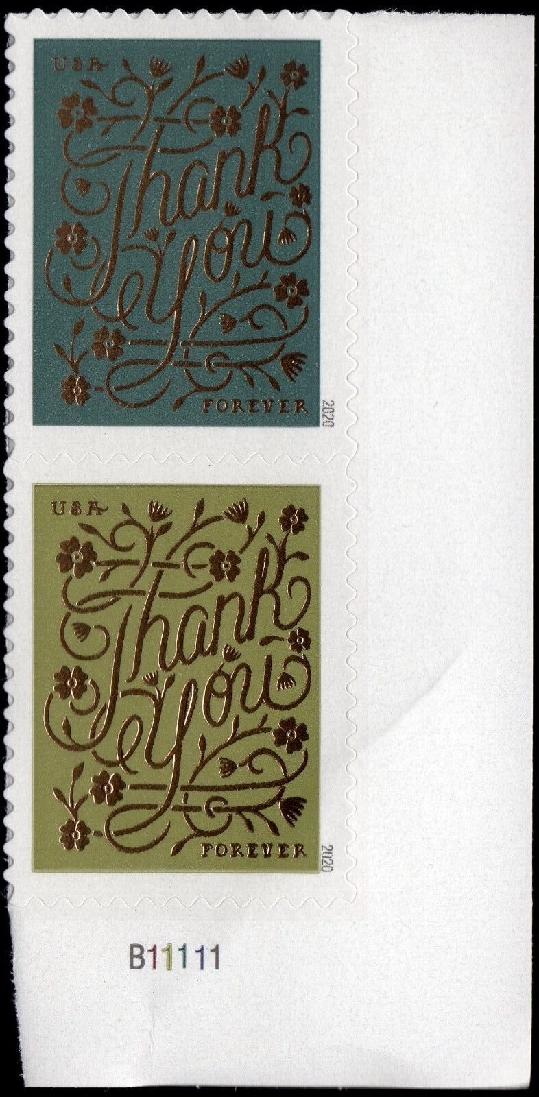 Scott #5522a (5519-22) Thank You Pair of Forever Stamps - MNH