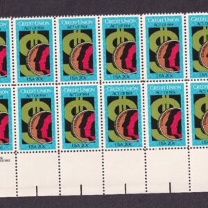 Scott #2075 Credit Union Act Plate Block of 20 Stamps - MNH P#222221 LR #1
