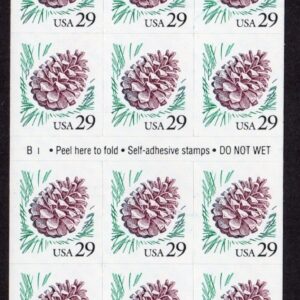 Scott #2491a Pine Cone Booklet of 18 Stamps - MNH P#B1