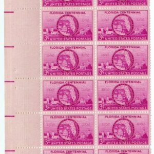 Scott #927 Florida Plate Block of 20 Stamps - MNH P#23237 UL
