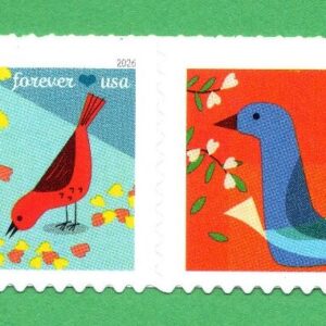 Scott #6049a (6046) Love Birds Strip of 4 Forever Stamps - MNH