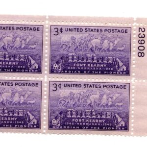 Scott #970 Fort Kearny Nebraska Plate Block of 4 Stamps - MNH P#23908 UR