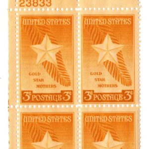 Scott #969 Gold Star Mothers Plate Block of 4 Stamps - MNH P#23833 UL