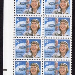 Scott #3066 Jacqueline Cochran Plate Block of 20 Stamps- MNH P#5353-1 Left