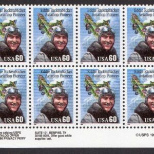 Scott #2998 Eddie Rickenbacker (Pilot) Plate Block Of 20 Stamps - MNH