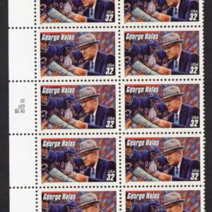Scott #3150 George Halas (Chicago Bears) Plate Block of 10 Stamps - MNH Left