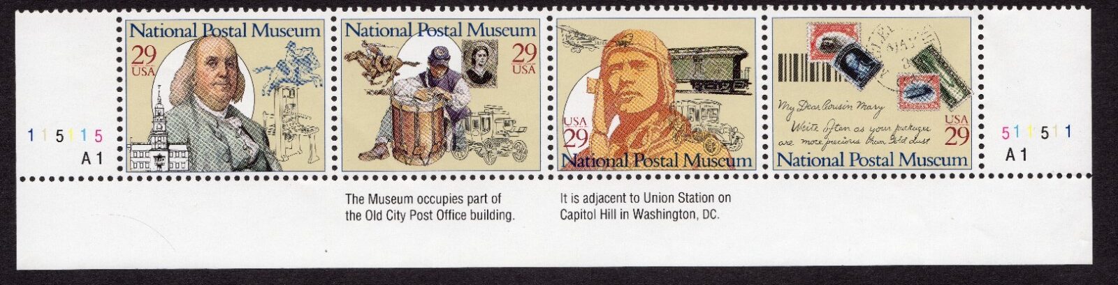 Scott #2782a National Postal Museum Plate Strip of 4 Stamps - MNH Bottom