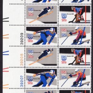 Scott #1798b Winter Olympics Plate Block of 20 Stamps - MNH LL