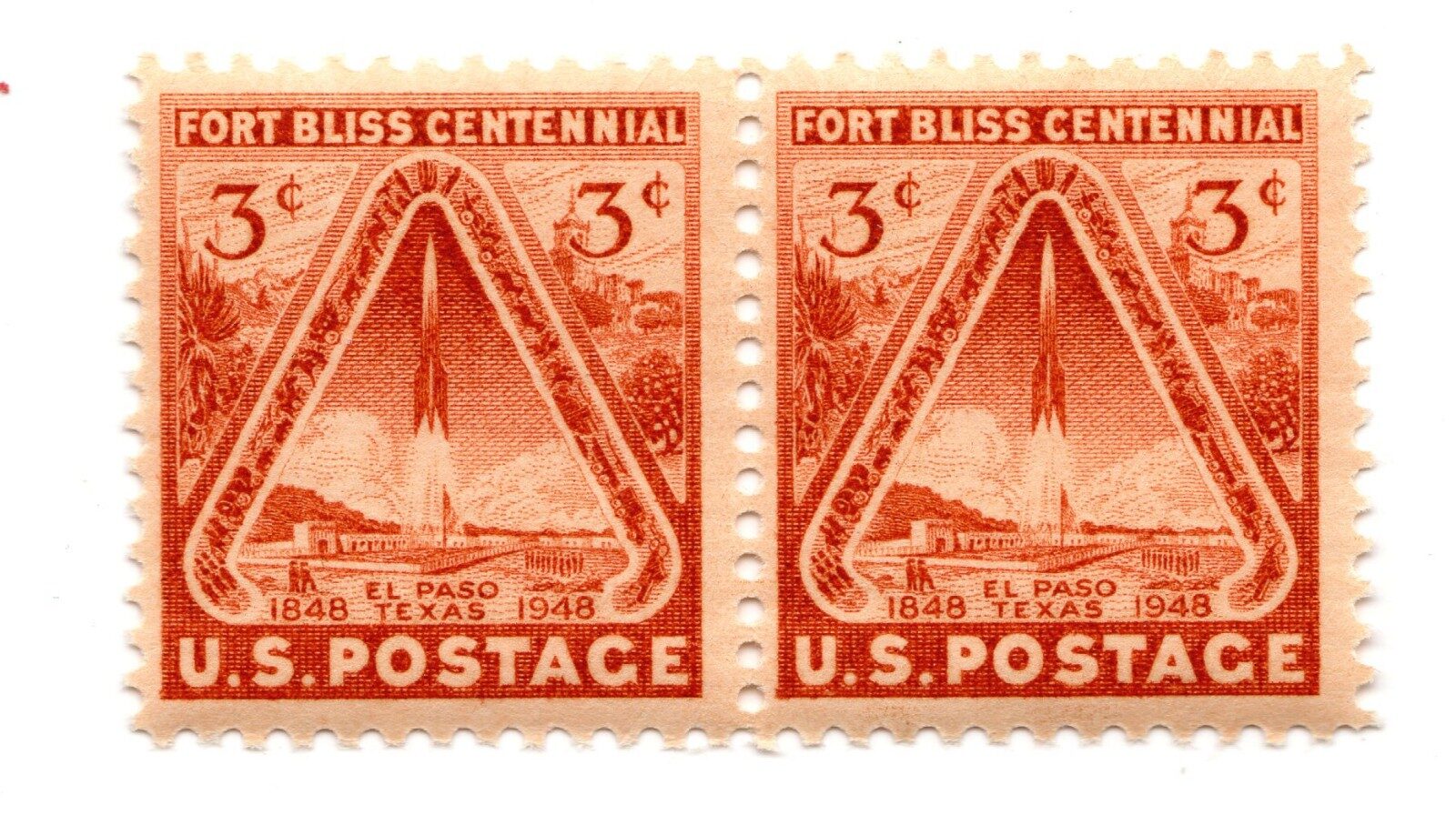 Scott #976 Fort Bliss El Paso Pair of Stamps - MNH