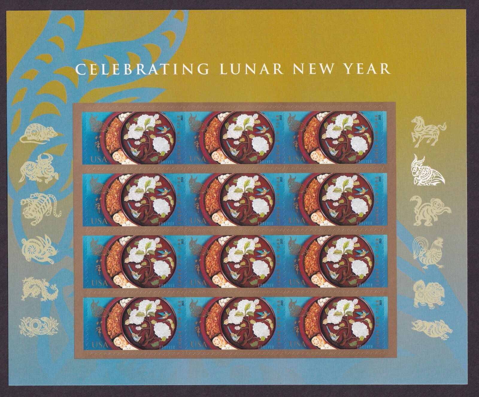 Scott #4957 New Year RAM Sheet of 12 Forever Stamps - MNH