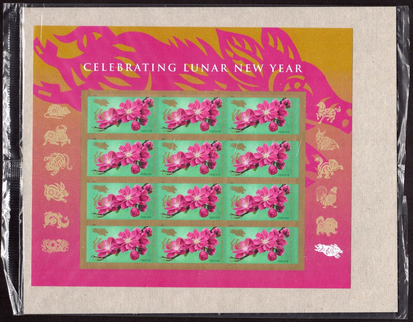 Scott #5340 New Year Boar Sheet of 12 Forever Stamps - Sealed
