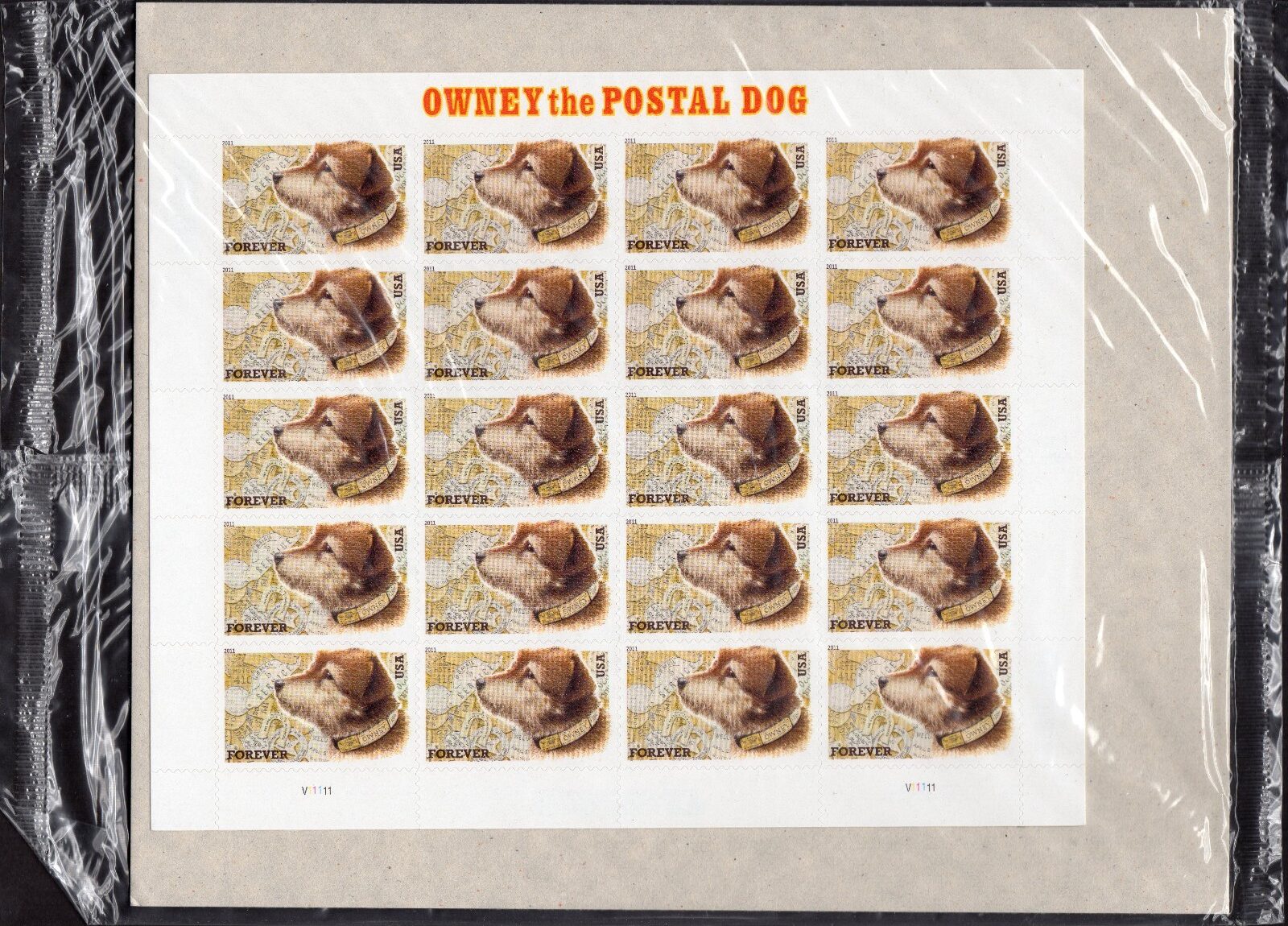 Scott #4547 Owney Postal Dog Sheet of 20 Forever Stamps - Sealed