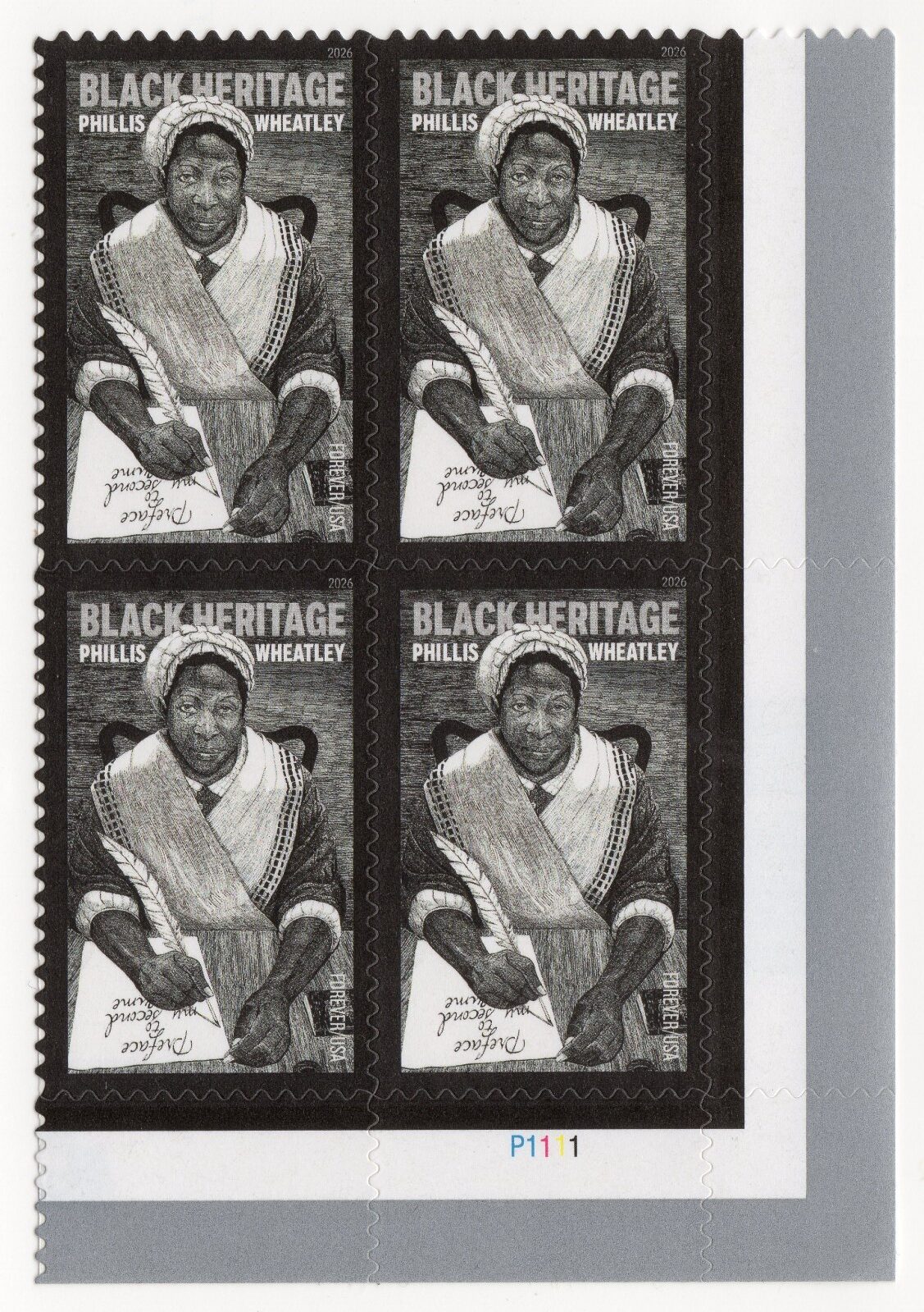 Scott #6053 Phillis Wheatley Plate Block of 4 Forever Stamps - MNH
