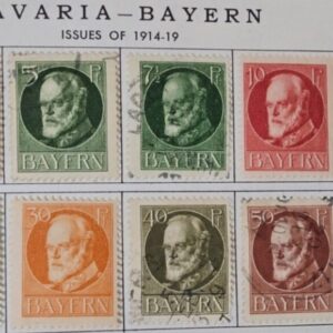 Stamp Bavaria-Bayern 1919 #136-149 mostly used