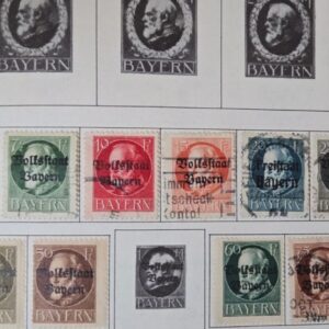 Stamp Bavaria-Bayern 1914-19 #95-100, 102-108, 148 mostly used
