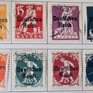 Stamp Bavaria-Bayern 1920 #256, 262-265 MH, #257-261 used