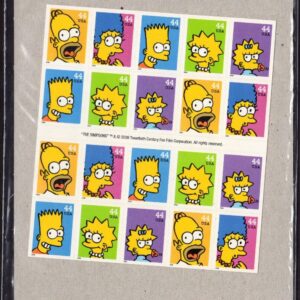 Scott #4403b 44¢ Simpsons Booklet of 20 Stamps - Sealed Marge & Maggie on Back