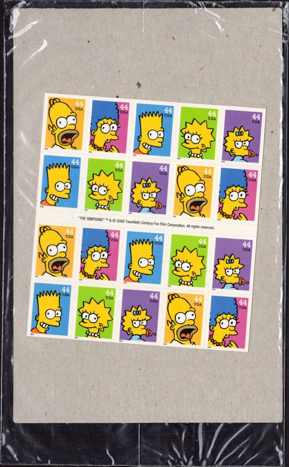 Scott #4403b 44¢ Simpsons Booklet of 20 Stamps - Sealed Marge & Maggie on Back