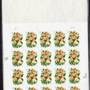 Scott #3837 Garden Botanical Roses Sheet of 20 Stamps - Sealed