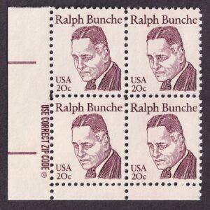Scott #1860 Ralph Bunche Zip Block of 4 Stamps - MNH