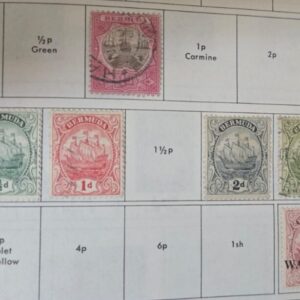 Stamp Bermuda 1902-23 #29, 40-44, 86 & MR1 all used except #40 & MR1 (MH)