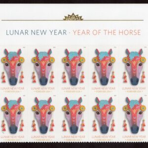 Scott #6054 Lunar (Chinese) New Year Horse Title Block of 10 Stamps - MNH 2026
