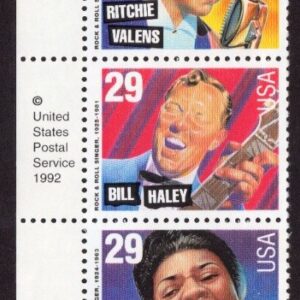 Scott #2730a (2724-30) Rhythm & Blues (Elvis) Plate Strip of 7 Stamps - MNH LL
