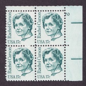 Scott #1857 Rachel Carson Plate Block of 4 Stamps - MNH P#2 UR