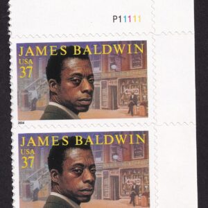 Scott #3871 James Baldwin Plate # Pair of 37¢ Stamps - MNH UR