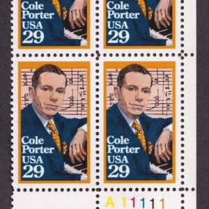 Scott #2550 Cole Porter (Black Heritage) Plate Block of 4 Stamps - MNH LR