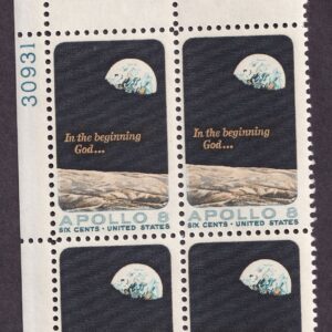 Scott #1371 Apollo 8 Plate Block of 4 Stamps - MNH UL