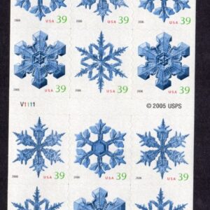 Scott #4116b Snowflakes Booklet of 18 Stamps - MNH