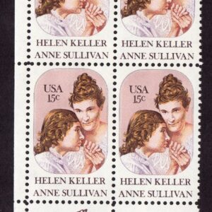 Scott #1824 Helen Keller Anne Sullivan Zip Block of 4 Stamps - MNH