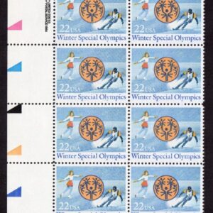 Scott #2142 Winter Special Olympics Plate Block of 16 Stamps - MNH P#111111 LL