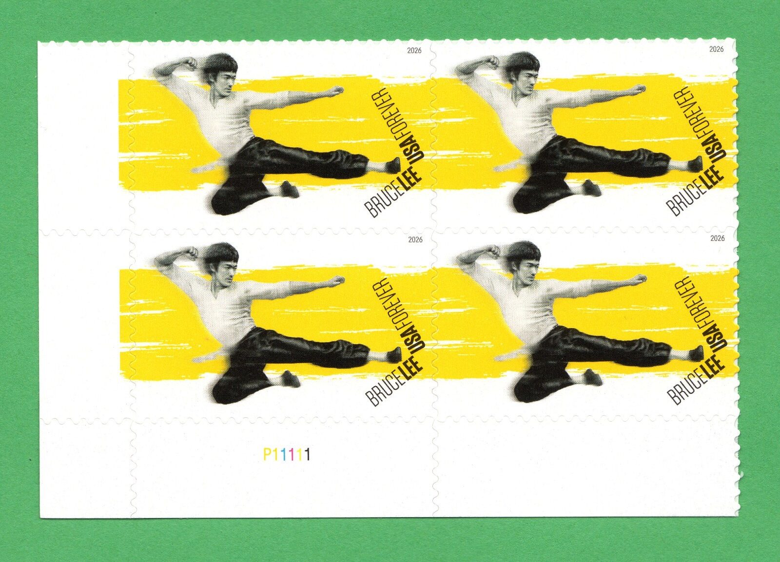 Scott #6055 Bruce Lee Plate Block of 4 Forever Stamps - MNH 2026 LL
