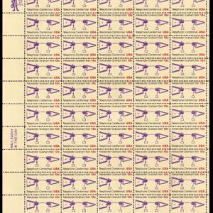 Scott #1683 Telephone Alexander Graham Bell Sheet of 50 Stamps - MNH P#37281 LL