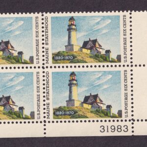 Scott #1391 Maine Lighthouse at North Point Plate Block of 4 Stamps - MNH LR