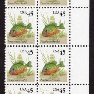 Scott #2481 Pumpkinseed Sunfish Plate Block of 20 Stamps - MNH LR