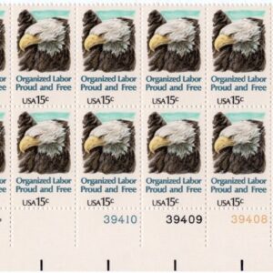 Scott #1831 Organized Labor Plate Block Of 20 Stamps - MNH