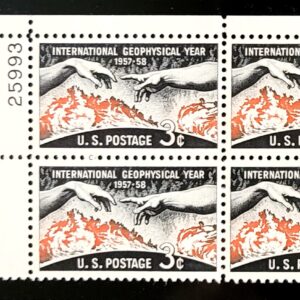 Scott #1107 Geophysical Year Plate Block of 4 Stamps - MNH P#25993 UL