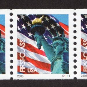 Scott #3967 Statue of Liberty Plate # Coil (PNC5) of 5 Stamps - MNH w/no Back #