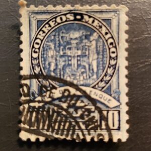 Stamp Latin America Mexico 1934 A112 Cross of Palenque 10c #711 dark blue used