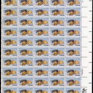 Scott #2025 Christmas Kitten & Puppy in Snow Sheet of 50 Stamps - MNH P#2222 UR