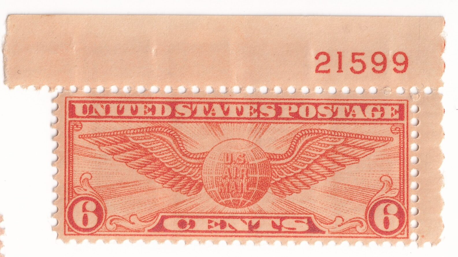 Scott #c19 Winged Globe Plate # Single Stamp - MNH P#21599