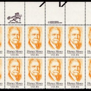 Scott #2095 Horace Moses Plate Block of 20 Stamps - MNH #2