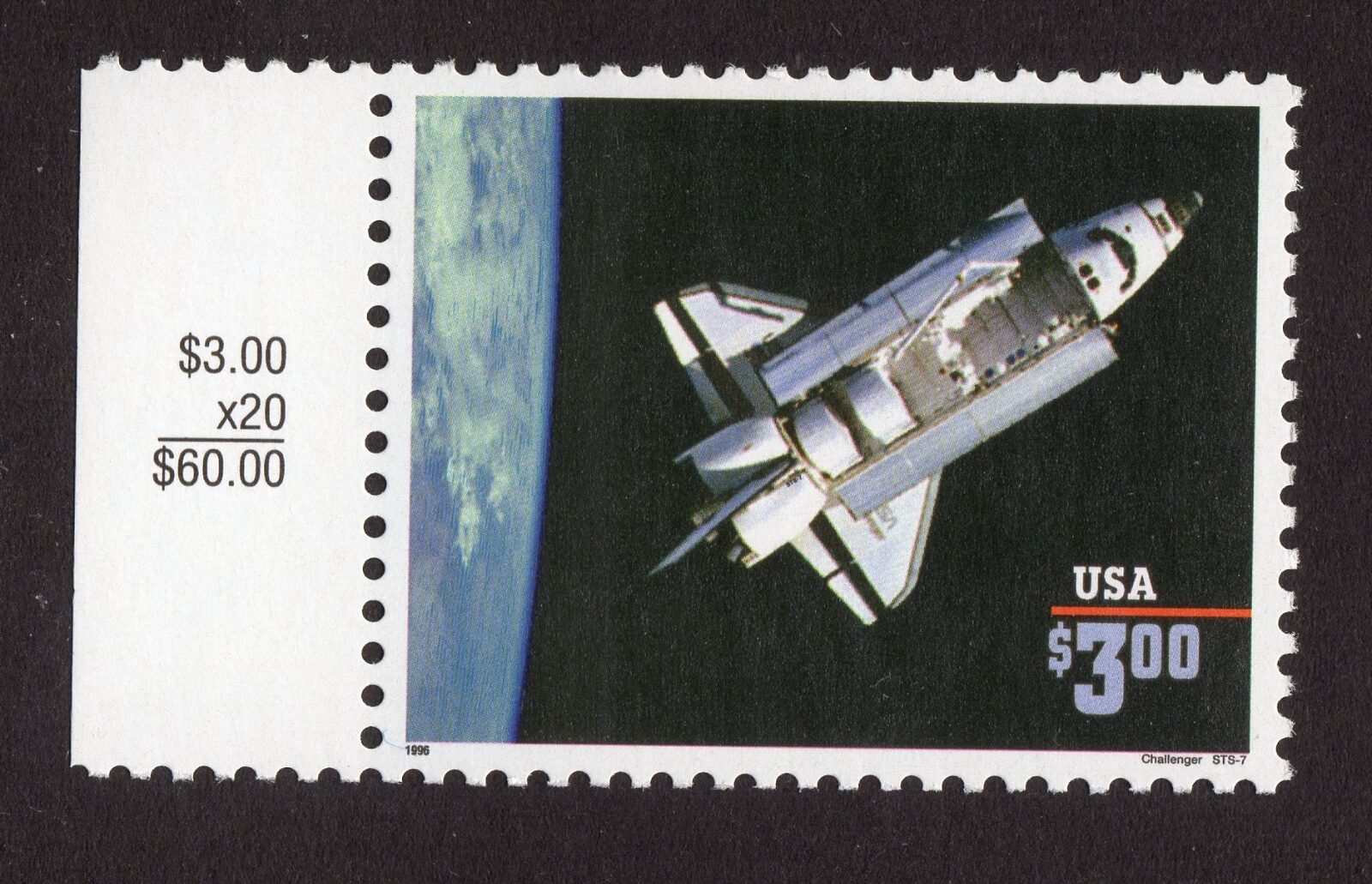 Scott #2544b 1996 Space Shuttle Single Stamp - MNH w/Price Selvage