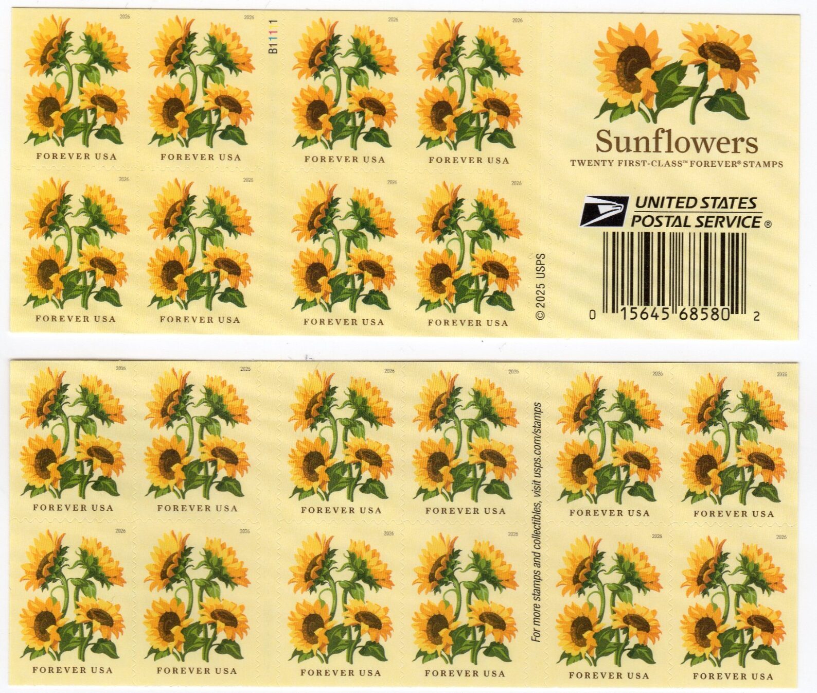Scott #6067 Sunflower Booklet of 20 Forever Stamps - MNH